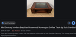 RESTORED MCM Rosewood Coffee Table with tinted glass top 7