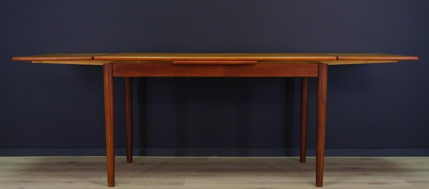 REFINISHED Danish MCM Teak Draw Leaf Table by Rogenstrup Mobelfabrik, PERFECT 49-84