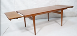 Sold***REFINISHED Danish MCM Teak Draw Leaf Table by Ib Kofod-Larsen for Faarup, 6 ft- 98