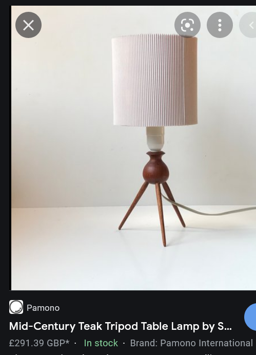 Set of 2 Mid Century Modern Atomic Sputnic Teak Bedside Lamps