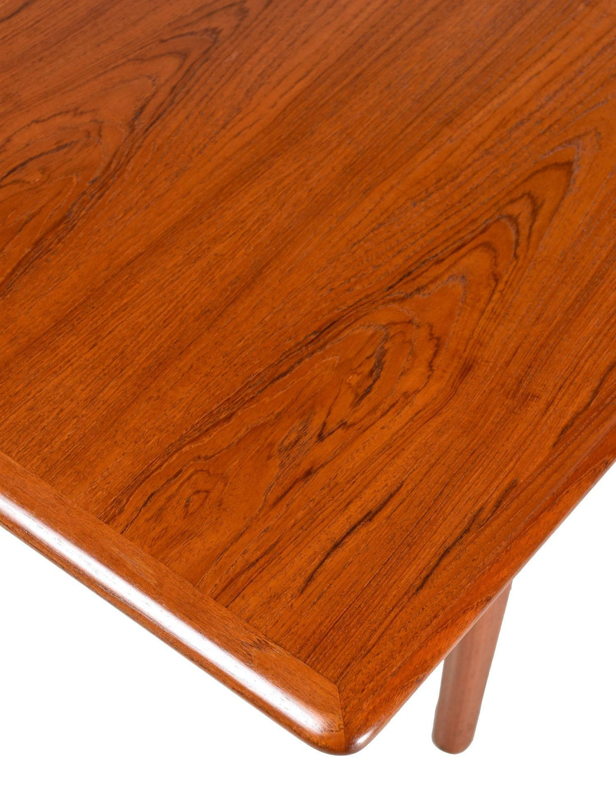 REFINISHED Danish Mid Century Modern XL Teak Coffee Table with Cane Shelf by Trioh