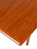 REFINISHED Danish Mid Century Modern XL Teak Coffee Table with Cane Shelf by Trioh 8