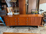 REFINISHED Mid Century Modern Teak Credenza w Tambour Door by RS Associates 78