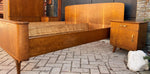 RESTORED Mid Century Modern Platform Bed & 2 nightstands, Mint 8